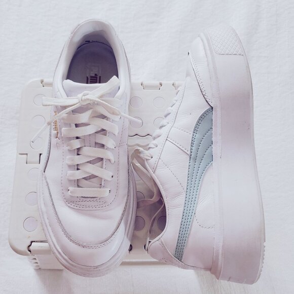 PUMA OSLO MAJA White + Mint Blue Platform Sneakers - Picture 2 of 16